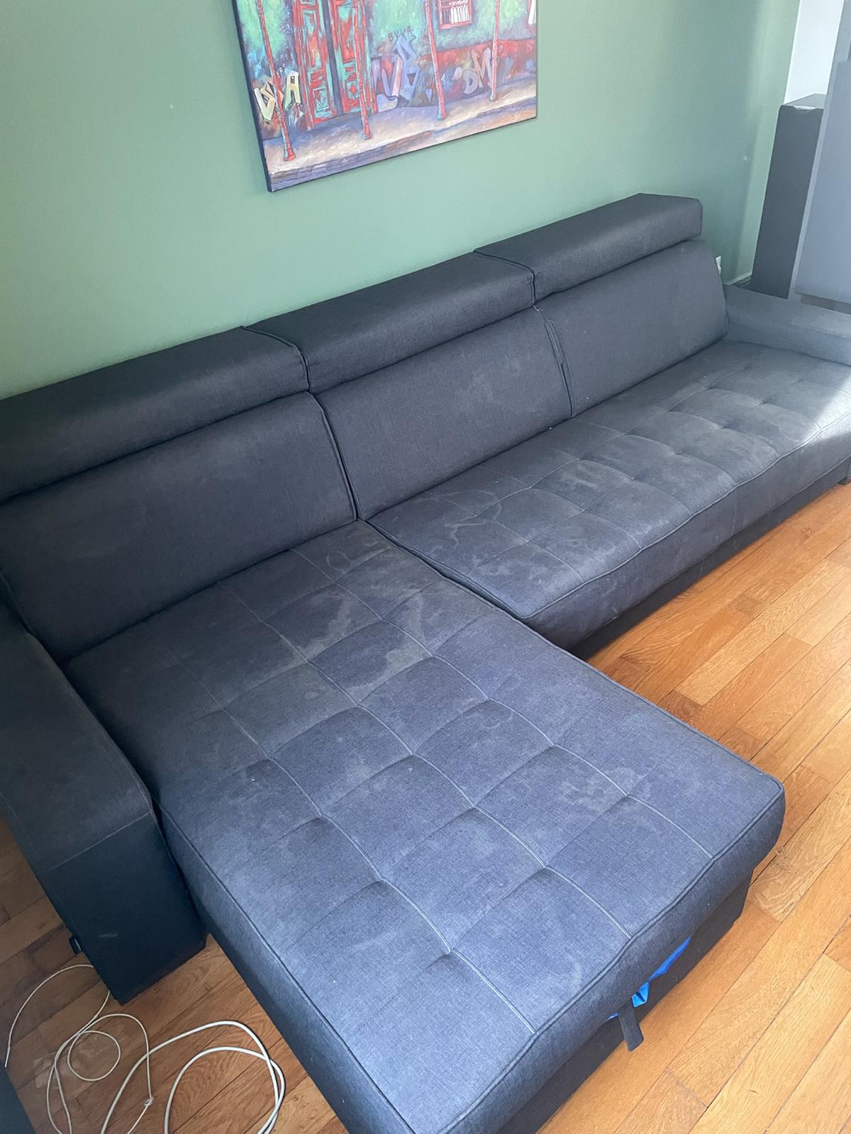 Canape tissu avant nettoyage
